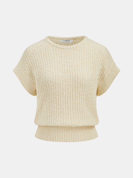 Magdalena - Conjunto de Top de Tejido Texturizado y Falda Mini con Cuerda