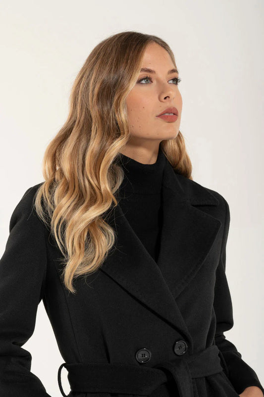Martina - Abrigo de lana negro