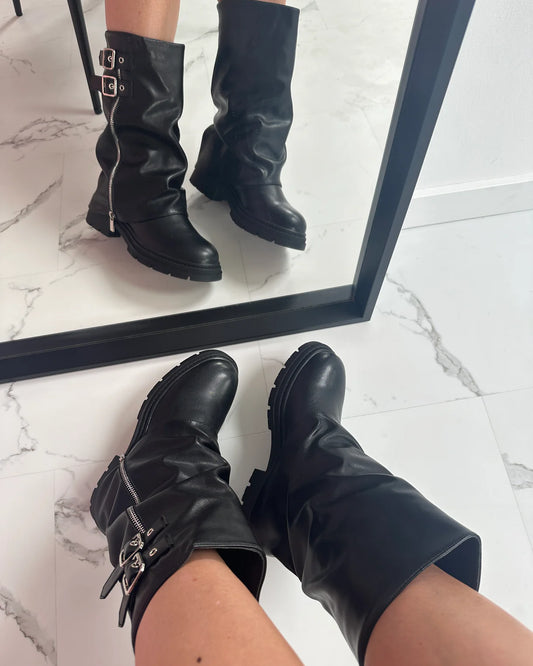 Angela - Botas con cremallera de cobertura