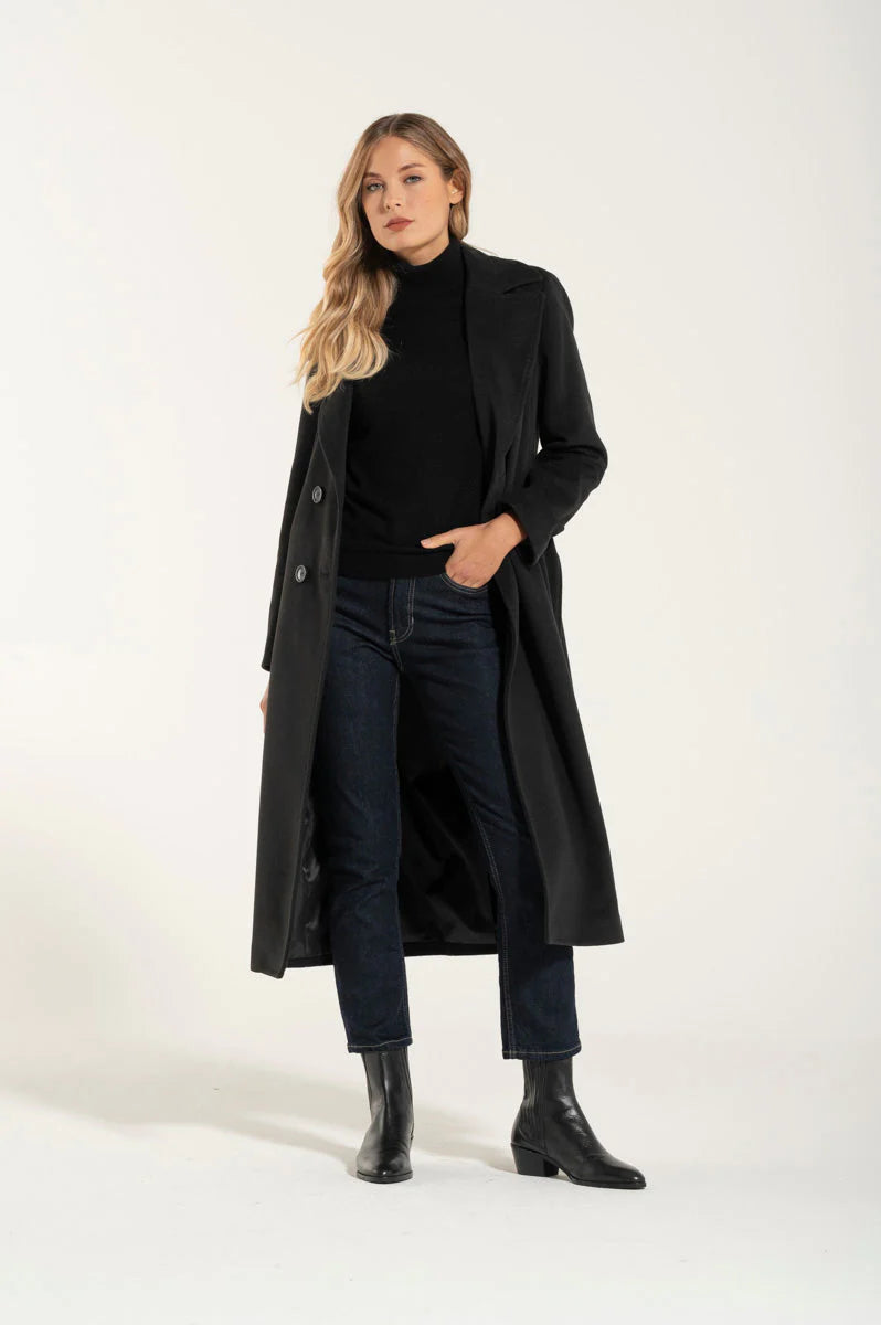Martina - Abrigo de lana negro