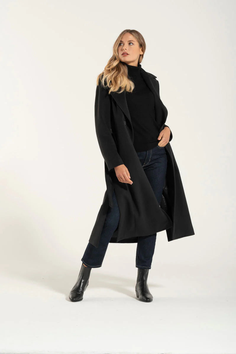 Martina - Abrigo de lana negro