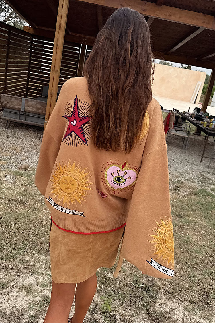 Lara / Cárdigan místico camello