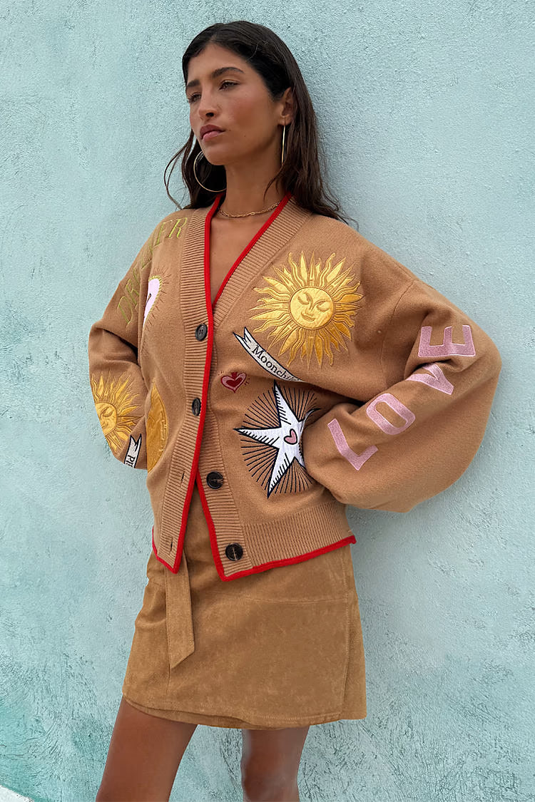 Lara / Cárdigan místico camello