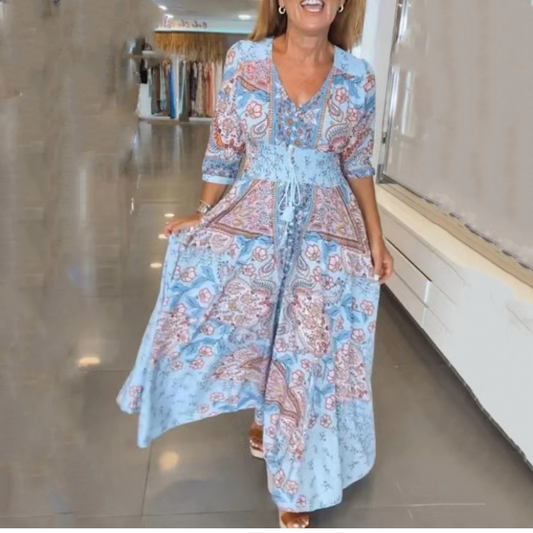Pilar - Elegante vestido largo floral