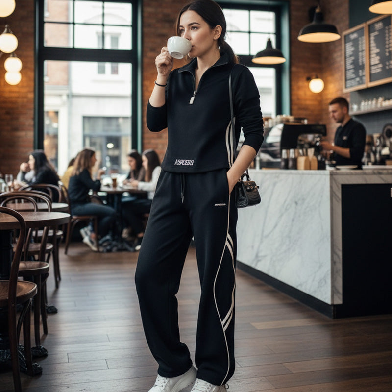 Trinidad - Conjunto Deportivo Casual para Damas con Media Cremallera – Cómodo, Deportivo y Estiloso