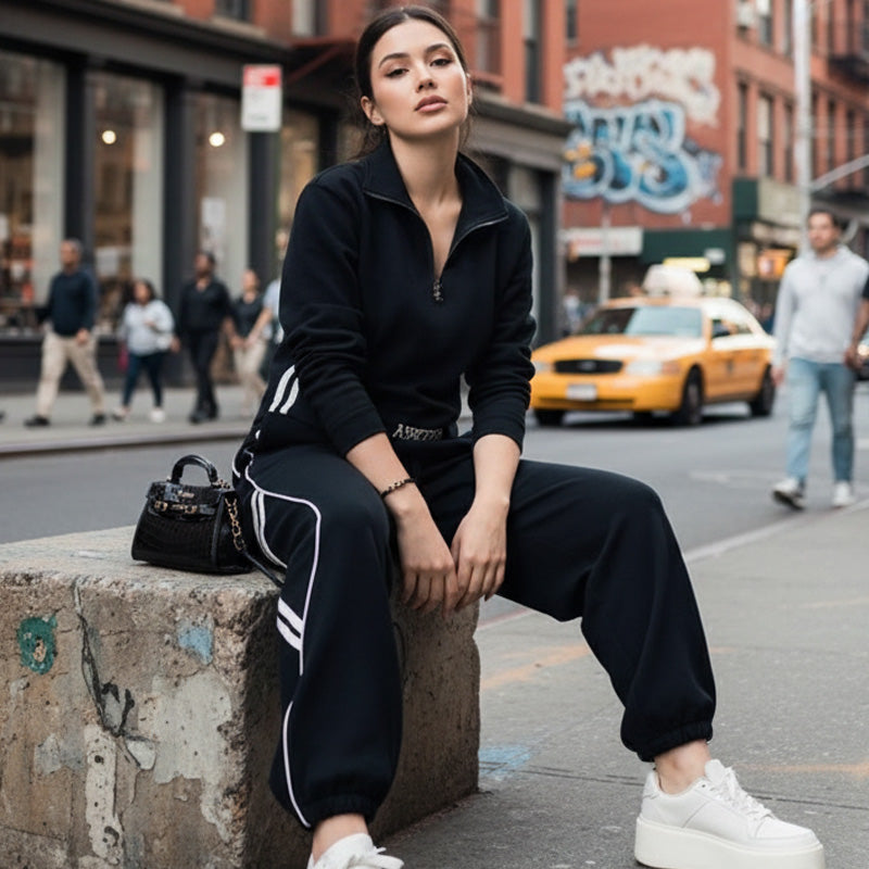 Trinidad - Conjunto Deportivo Casual para Damas con Media Cremallera – Cómodo, Deportivo y Estiloso