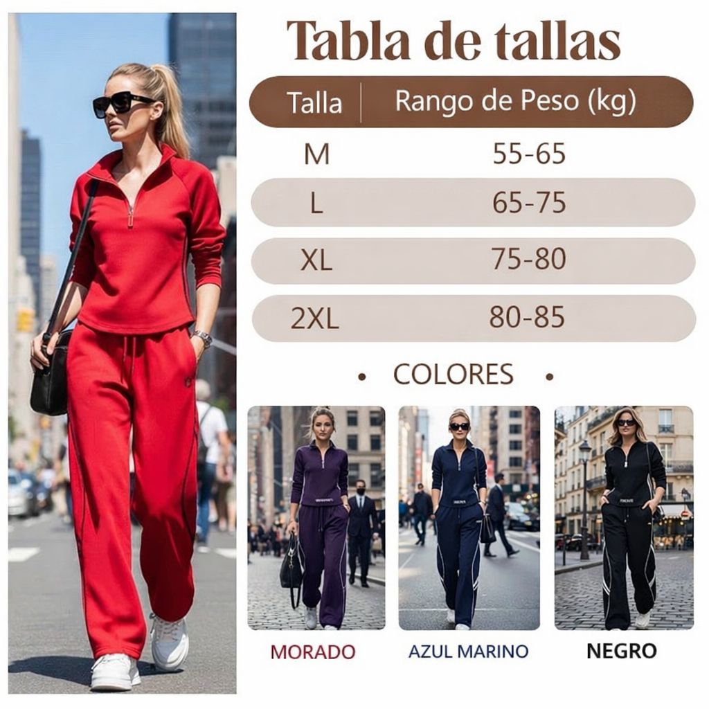 Trinidad - Conjunto Deportivo Casual para Damas con Media Cremallera – Cómodo, Deportivo y Estiloso